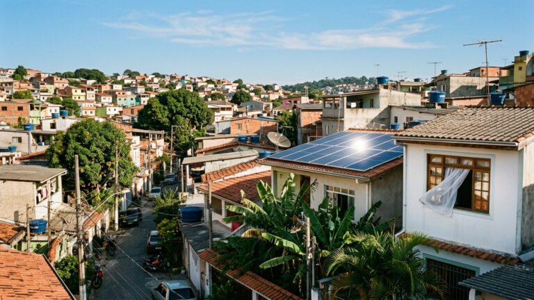 No dia seguinte à instalação dos painéis solares, família ao lado reclama de um reflexo intenso entrando pela janela da sala durante parte da tarde