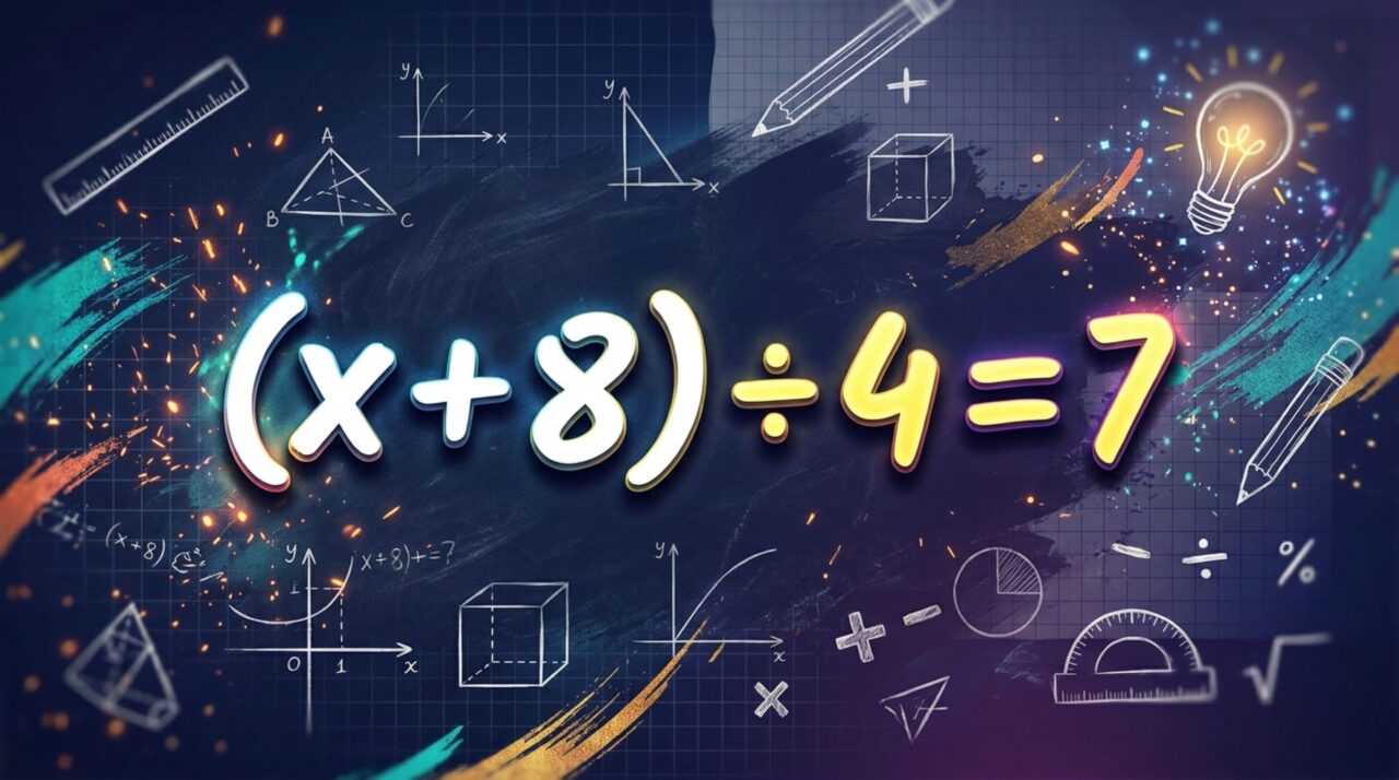 Só 1 em cada 7 resolve o desafio (x + 8) ÷ 4 = 7 e encontra o verdadeiro valor de X