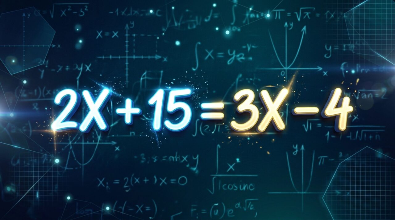 Encontre o X em 2x + 15 = 3x − 4 e torne-se um verdadeiro gênio da matemática