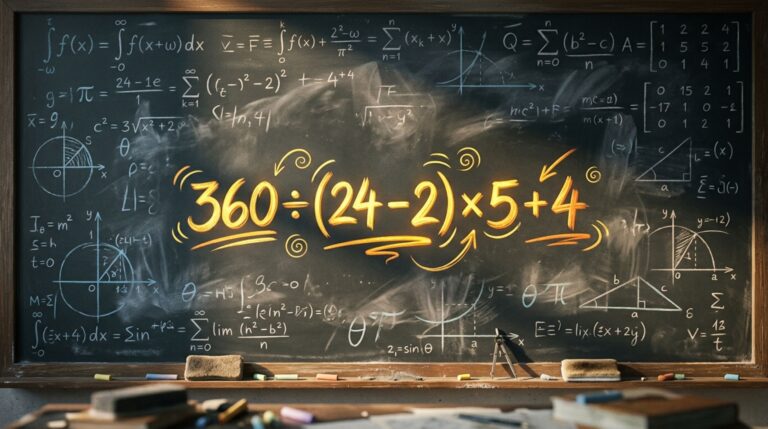 Resolva 360 ÷ (24 − 2) × 5 + 4 sem calculadora e enfrente um verdadeiro desafio matemático
