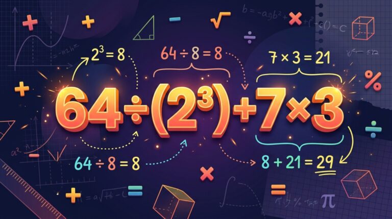 Somente 3 a cada 9 pessoas resolve corretamente 64 ÷ (2³) + 7 × 3 utilizando cálculos mentais
