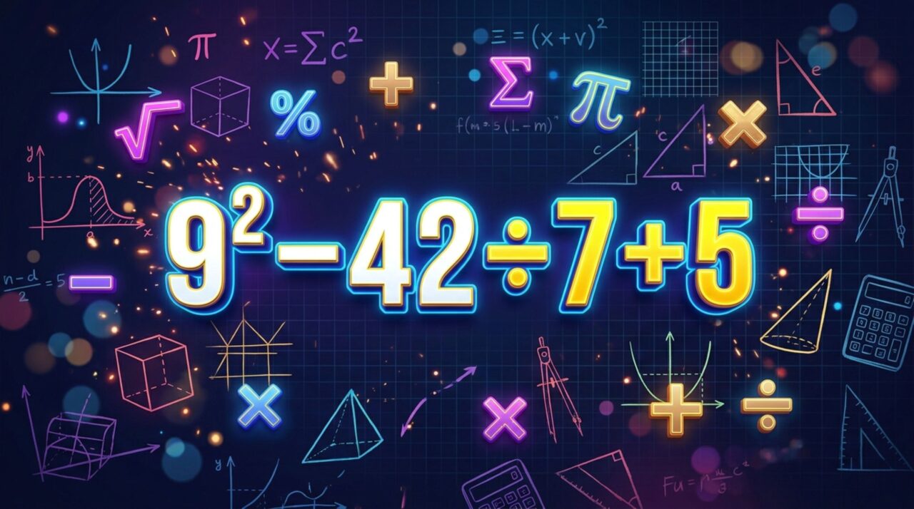 Poucos detalhes separam o acerto do erro em 9² − 42 ÷ 7 + 5: você consegue resolver?