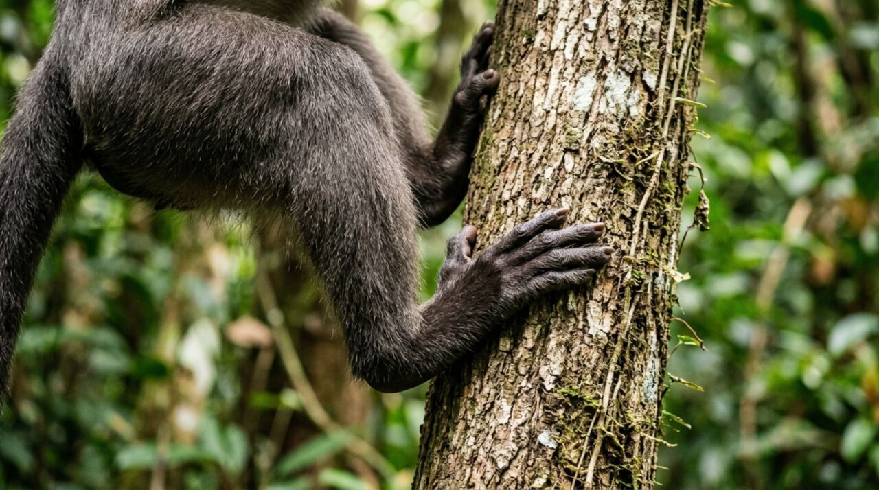 Flexibilidade do médio-pé permite aos mangabeis escalar troncos usando movimentos diferentes dos chimpanzés