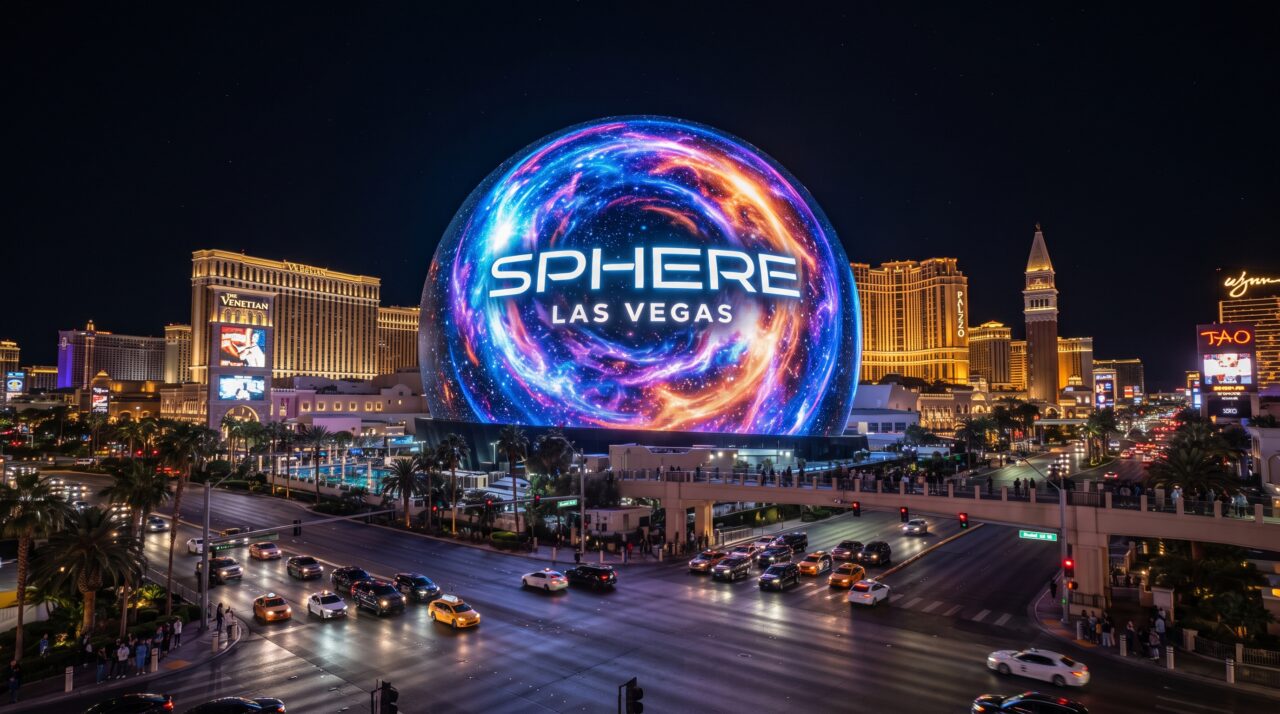 A iluminação e a tecnologia da arena imersiva Sphere em Las Vegas