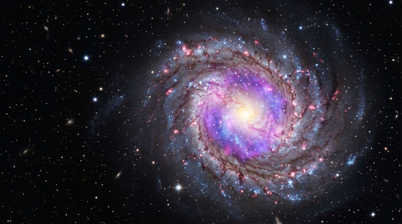 Uma galáxia menor que a Via Láctea esconde um centro violento: M83 concentra estrelas de nêutrons e buracos negros atrás de braços brilhantes