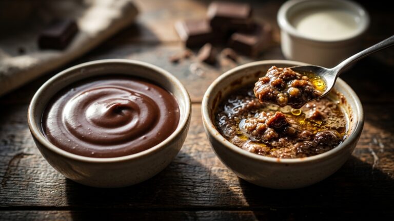 A ganache parece perdida quando fica oleosa e granulada, mas acrescentar mais chocolate pode piorar justamente o desequilíbrio da mistura