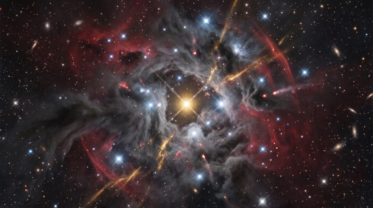 Uma creche de estrelas escondida por poeira apareceu cheia de jatos quando o James Webb olhou para dentro