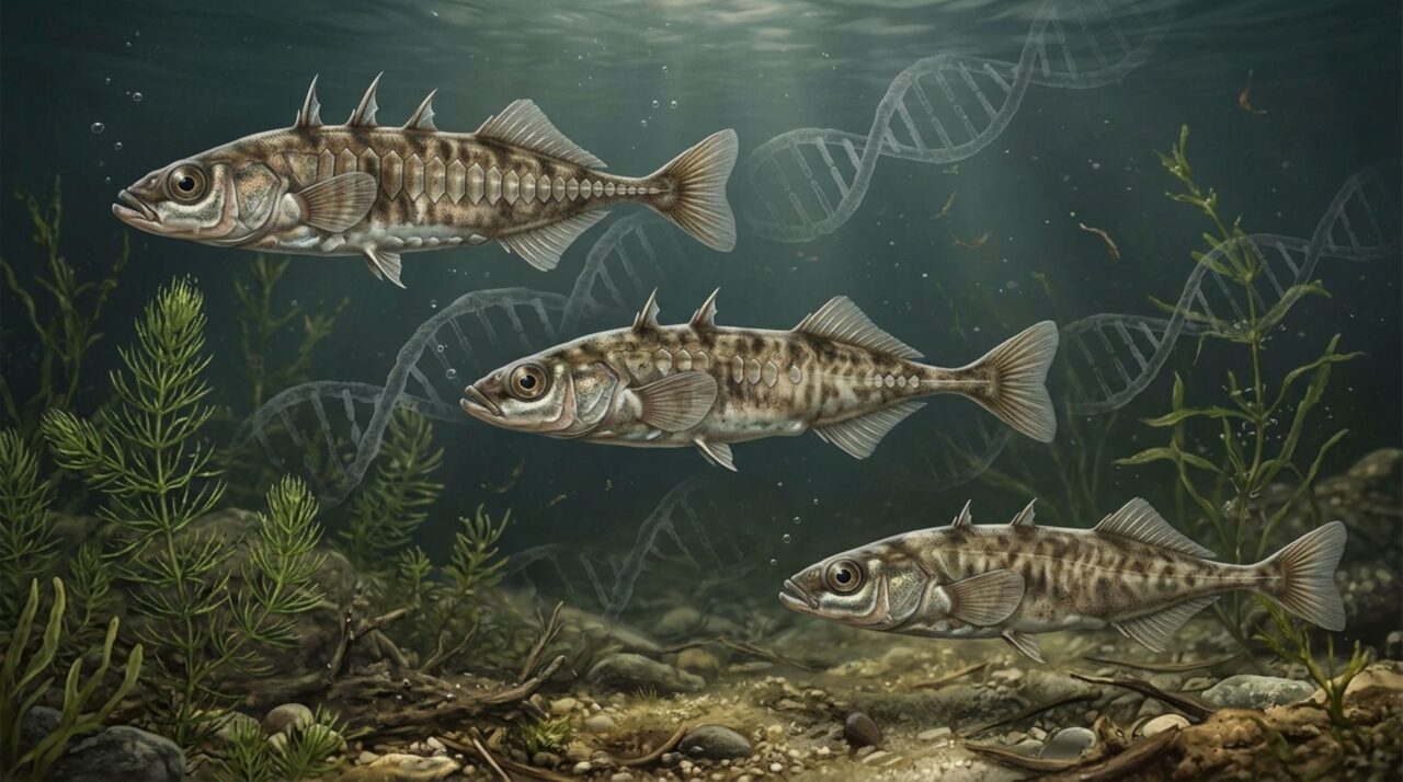 Análises genéticas revelaram a redução progressiva do DNA marinho nos esgana-gatas híbridos durante nove anos