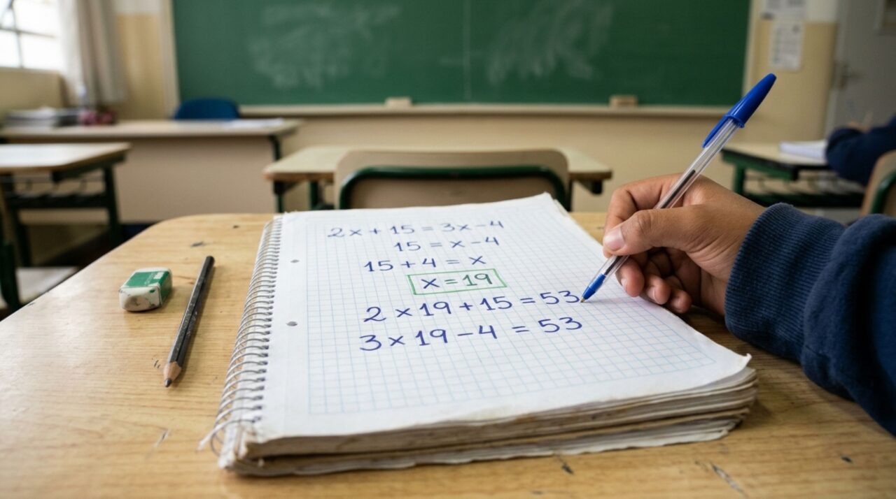 Encontre o X em 2x + 15 = 3x − 4 e torne-se um verdadeiro gênio da matemática