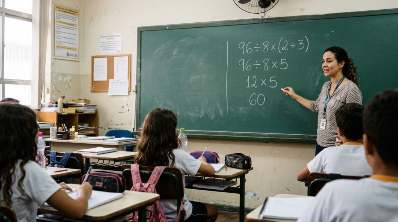 Resolva 96 ÷ 8 × (2 + 3) e descubra se você ainda lembra as regras aprendidas na escola