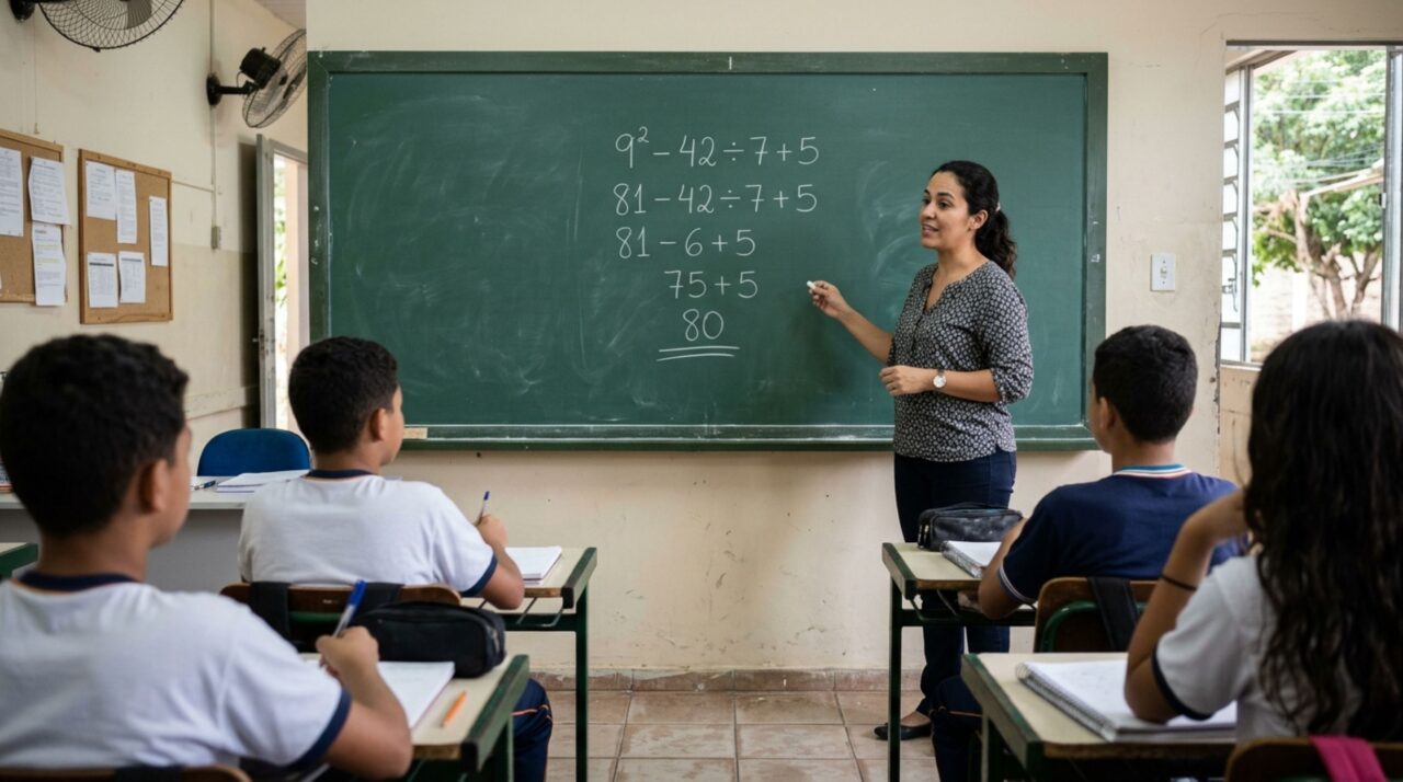 Poucos detalhes separam o acerto do erro em 9² − 42 ÷ 7 + 5: você consegue resolver?