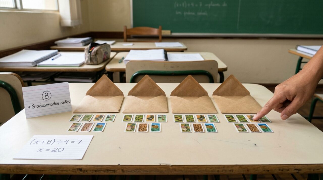 Só 1 em cada 7 resolve o desafio (x + 8) ÷ 4 = 7 e encontra o verdadeiro valor de X