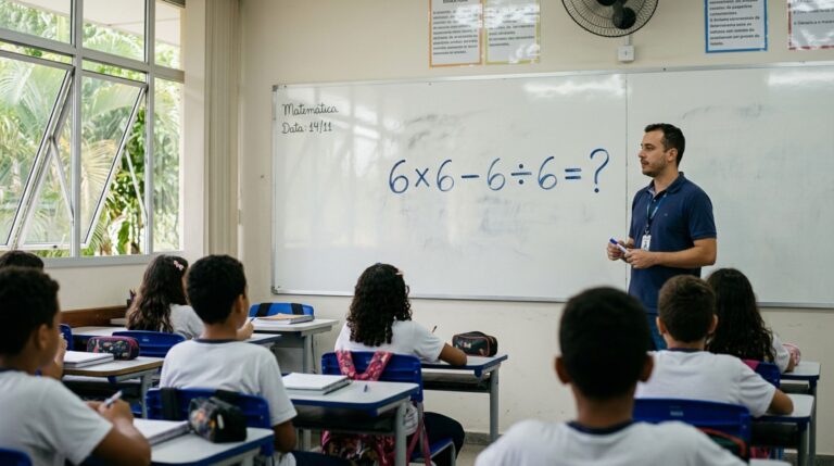 Quase todo mundo começa esta conta 6 × 6 − 6 ÷ 6 pela operação errada: você acertaria?