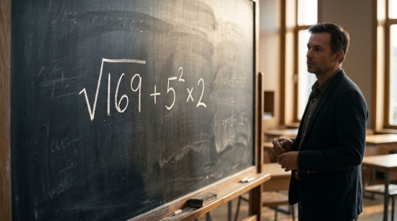Apenas 1 a cada 10 pessoas consegue ser exceção ao resolver √169 + 5² × 2