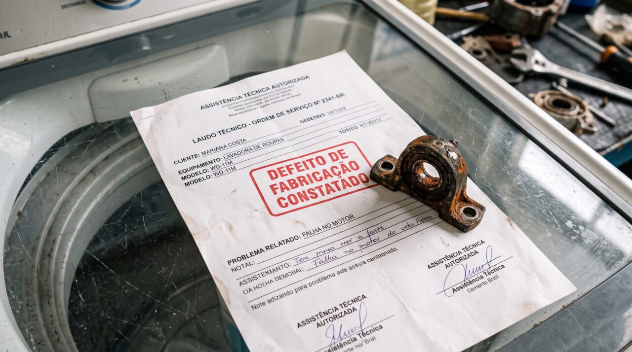 Máquina de lavar funciona normalmente por meses, apresenta um defeito escondido e faz o dono descobrir que o prazo não começou necessariamente na compra