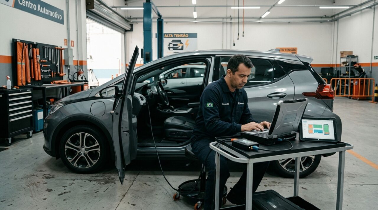 Família compra um carro elétrico usado e descobre que a documentação está regular, mas isso não elimina a necessidade de verificar alterações feitas no veículo e condições específicas de segurança