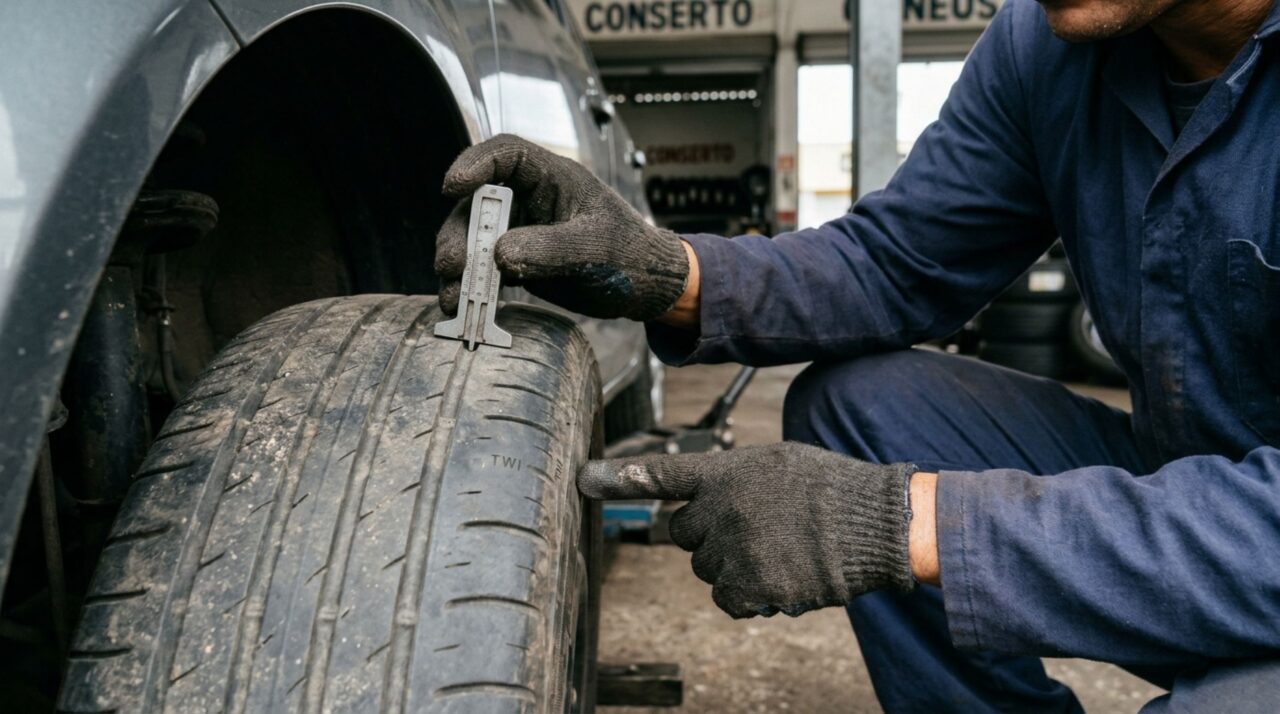 Motorista deixa o carro com pneus muito desgastados porque só utiliza o veículo para ir ao trabalho e descobre que percorrer trajetos curtos não afasta as exigências de segurança dos equipamentos