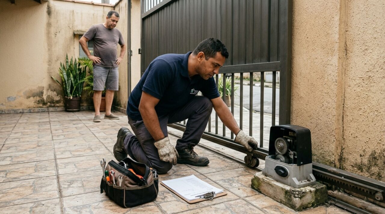 Vizinho instala um portão automático para facilitar a entrada do carro e família percebe que o motor faz um barulho alto toda vez que alguém chega de madrugada