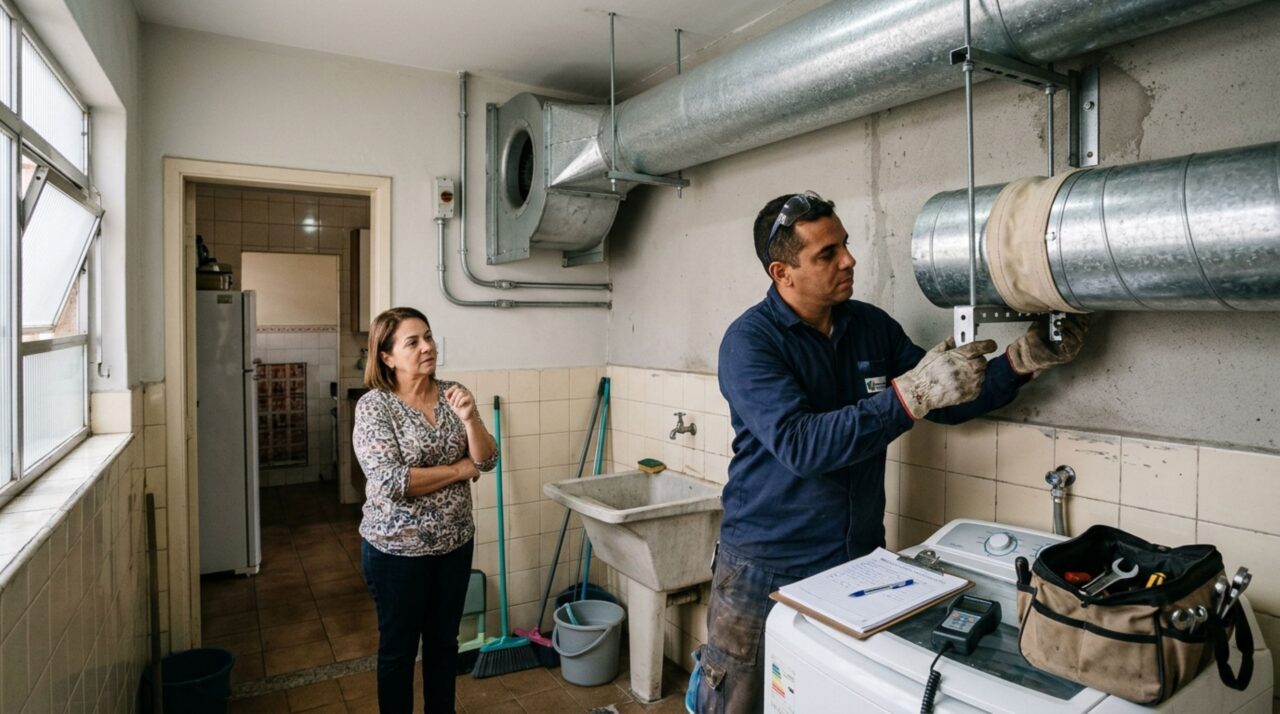 Vizinho instala um exaustor na cozinha para eliminar o cheiro das frituras, e família ao lado percebe que o barulho do motor começa antes do amanhecer