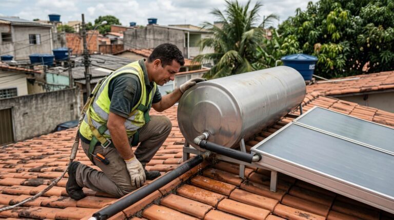 Vazamentos em aquecedores solares após anos de uso exigem avaliação técnica para diferenciar desgaste natural de possíveis defeitos de fabricação