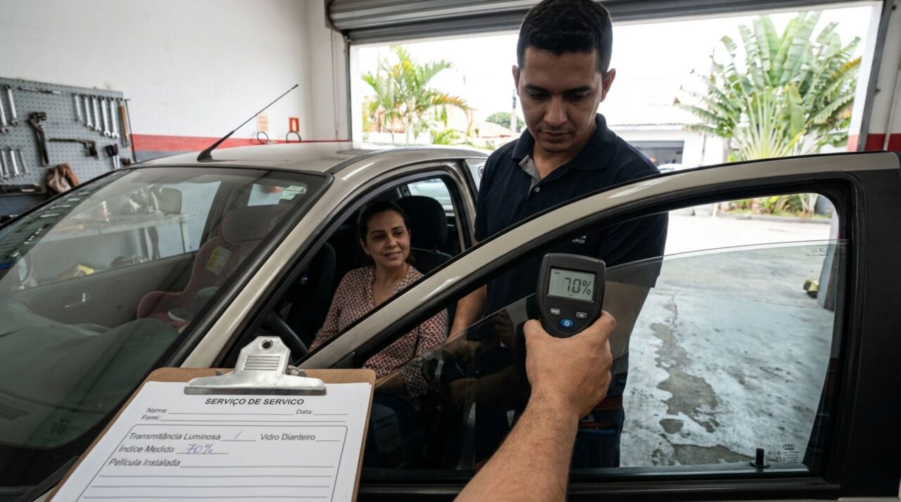 Pai instala uma película mais escura para proteger o bebê do sol, passa por fiscalização e descobre que o vidro ficou mais escuro que o permitido pela lei