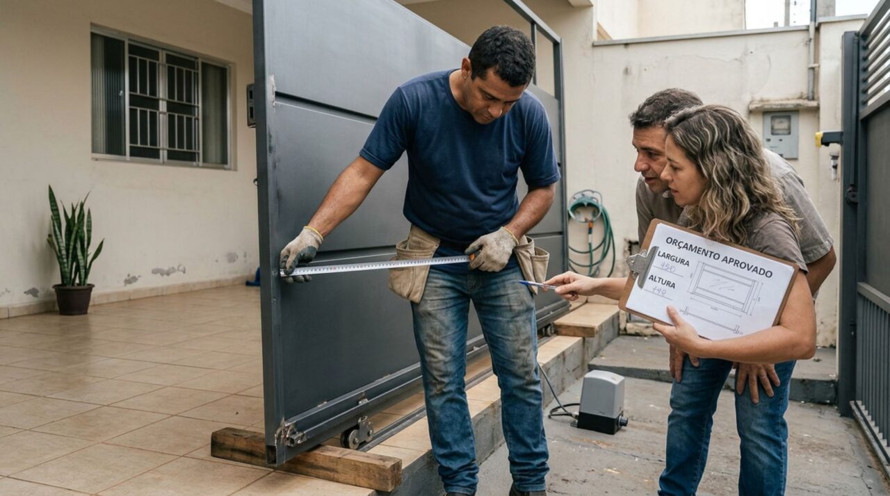 Casal compra um portão automático sob medida para substituir o antigo e descobre que a empresa fabricou a peça com dimensões diferentes das registradas no orçamento