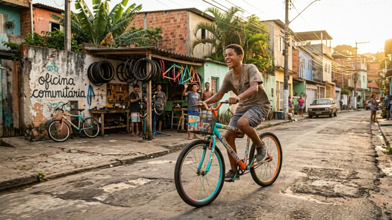 Morador começou recolhendo bicicletas abandonadas no bairro e anos depois já havia recuperado centenas delas para entregar a crianças que nunca tiveram uma