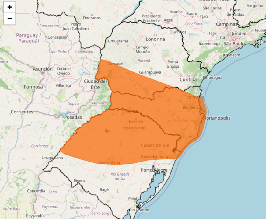Tempestade ganha força no Sul e coloca dezenas de cidades em alerta nesta sexta-feira