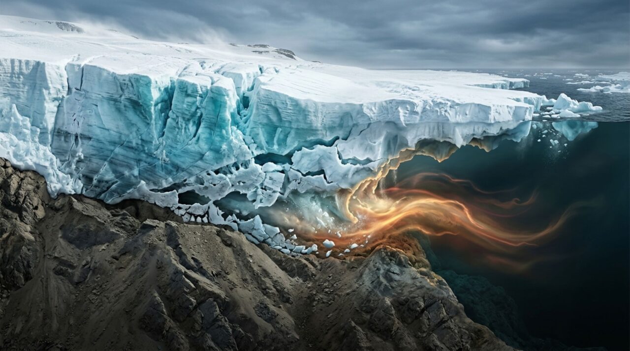 Entrada de água oceânica sob o gelo pode acelerar o derretimento basal e o recuo do glaciar Thwaites