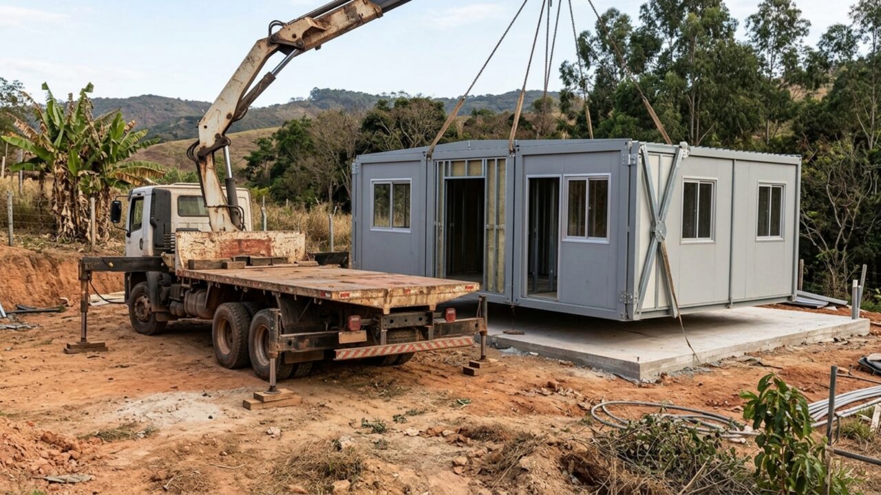 Adeus à alvenaria tradicional: esta casa chega pronta em um caminhão, é montada em até 8 horas e já vem com o essencial para morar