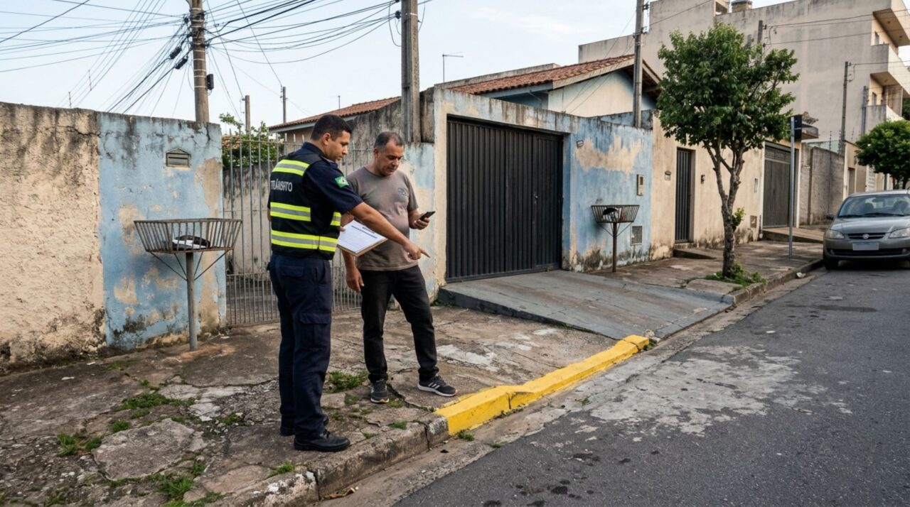 Morador pinta o meio-fio em frente à própria casa para impedir que desconhecidos estacionem no local e descobre que a sinalização feita por conta própria não tem o mesmo valor da regulamentação oficial