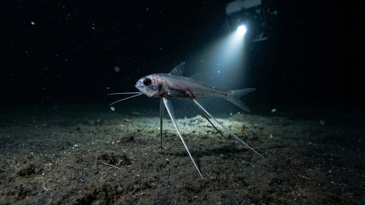 O peixe de águas profundas que transforma partes das próprias nadadeiras em apoios e parece caminhar sobre o fundo do oceano