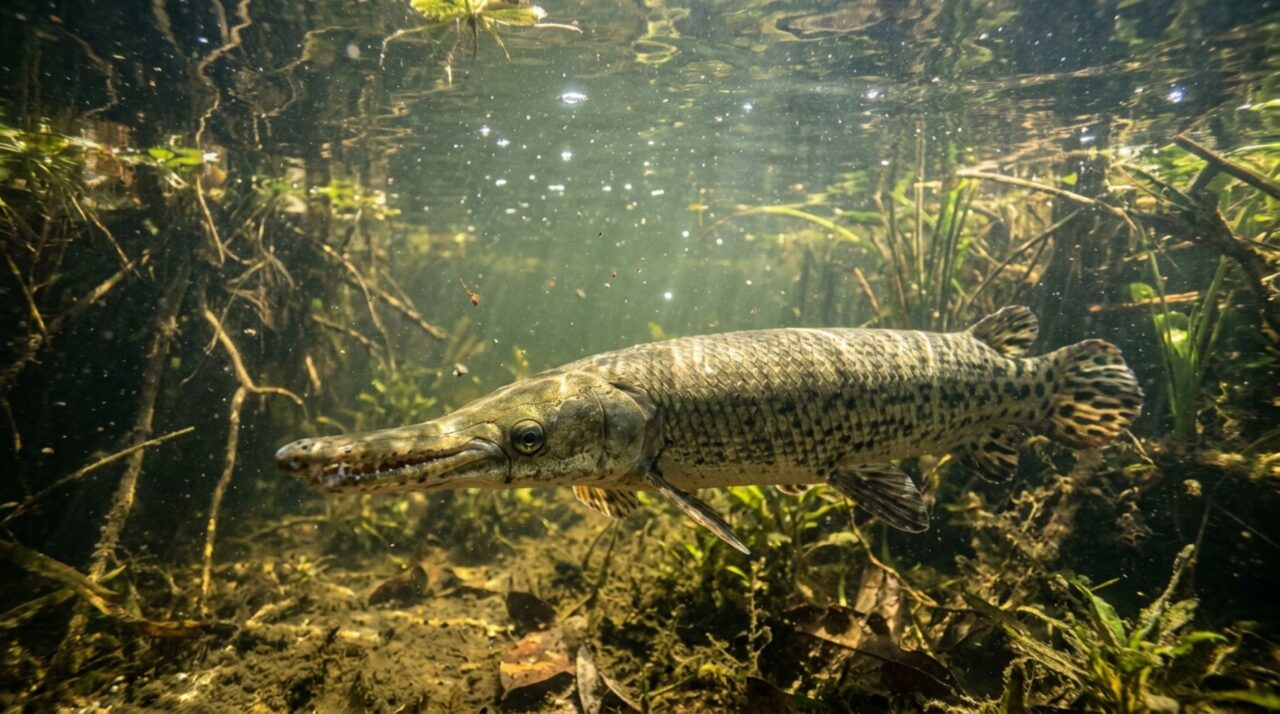 Um peixe que parece ter parado no tempo voltou ao rio: criadores soltaram pela primeira vez filhotes de gar tropical nascidos em cativeiro
