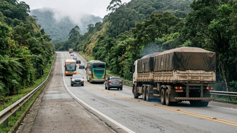 Uma rede rodoviária receberá 132 km de duplicações, 61 km de contornos e 22 passarelas em um projeto que também prevê 314 pontos de ônibus e novas estruturas em trechos de serra