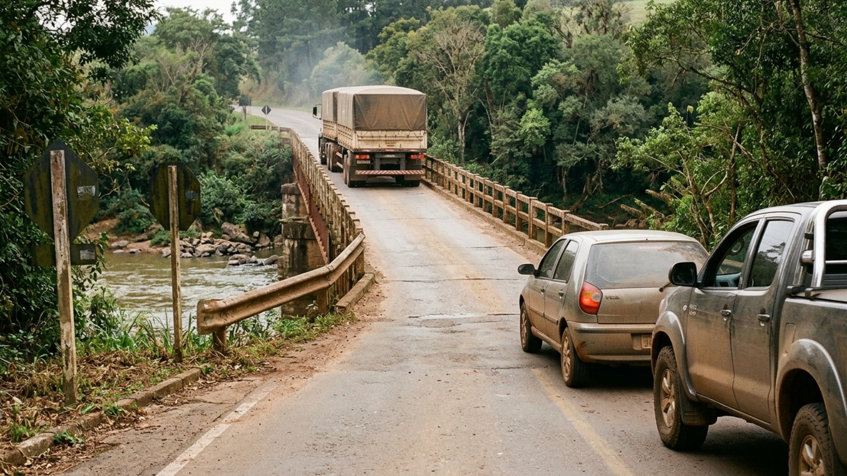 Nova ponte de 130 metros será construída a cerca de 100 metros de uma travessia antiga em projeto de R$ 10 milhões que pretende garantir o tráfego mesmo durante grandes cheias