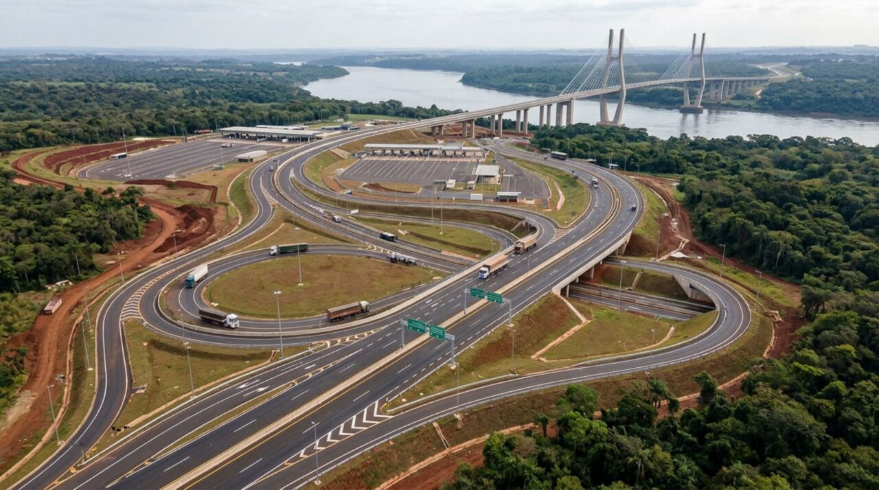 Perimetral Leste conecta a nova ponte à BR-277 para facilitar o transporte internacional de cargas e reduzir o tráfego urbano