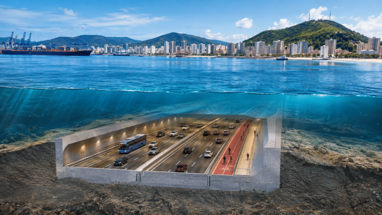 Túnel de R$ 6,8 bilhões será construído debaixo do mar com seis faixas, ciclovia e acesso à BR-101