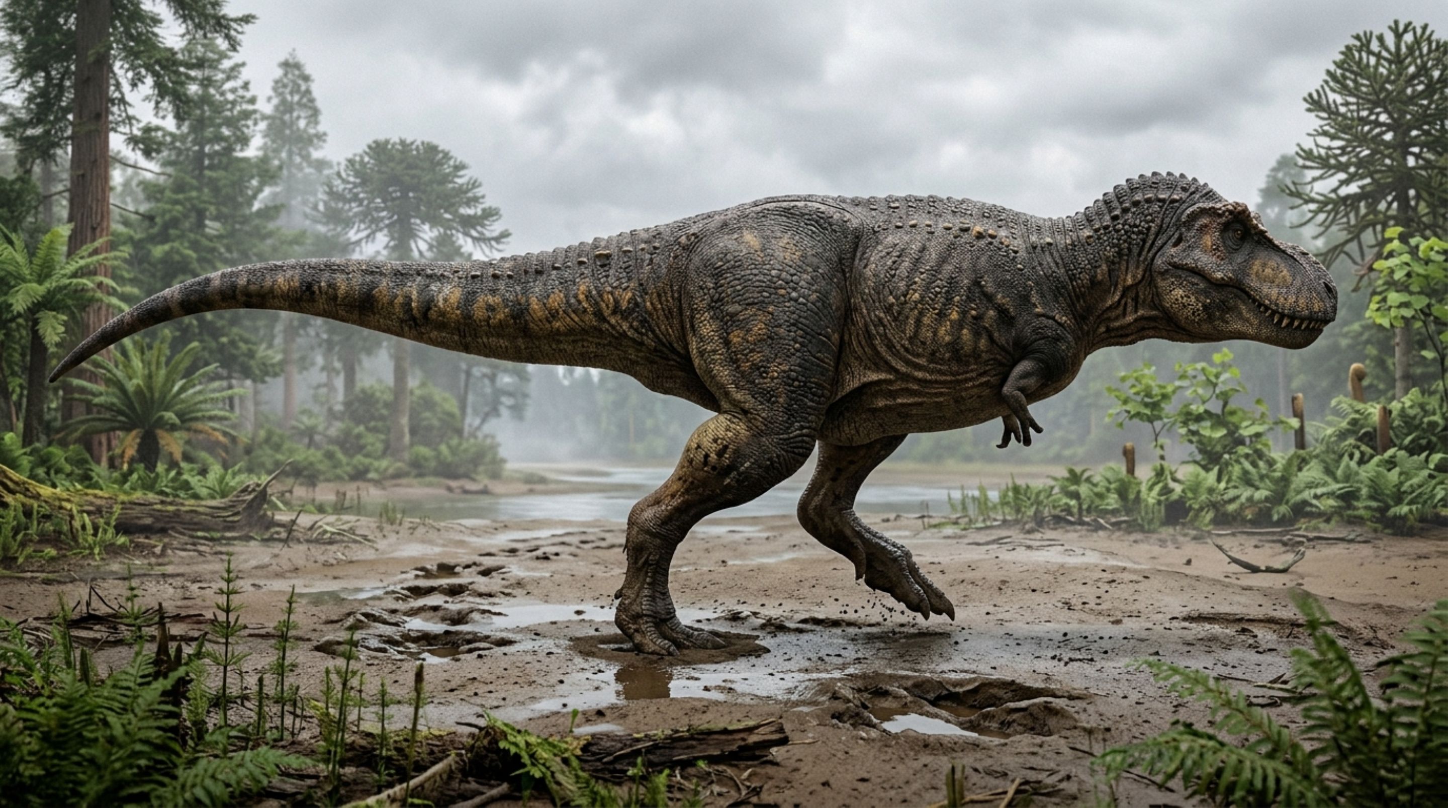 Pegadas de 66,5 milhões de anos registraram um T. rex adulto caminhando ...
