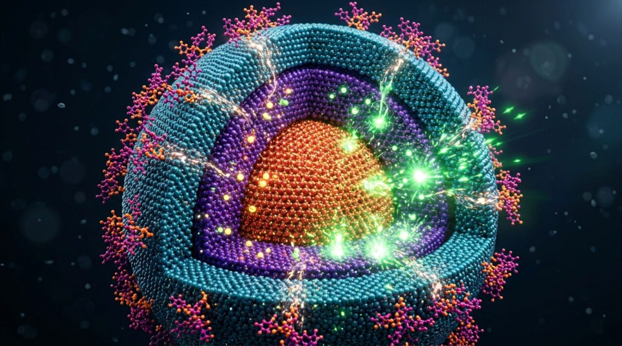 Estrutura com núcleo e duas camadas melhora a transferência de energia e aumenta o brilho das nanopartículas
