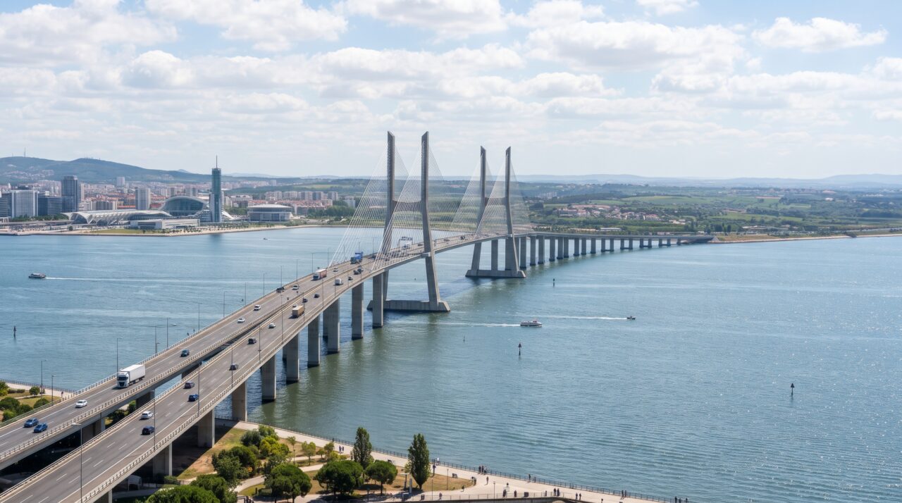 Com 17 quilômetros de extensão e pilares ancorados a mais de 95 metros abaixo do leito do rio, a estrutura contínua mais longa da Europa foi projetada para resistir a ventos de 250 km/h e terremotos devastadores