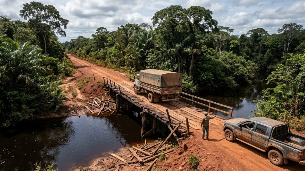 Rodovia federal está recebendo cinco novas pontes de concreto que somam 270 metros de extensão em um projeto de R$ 55 milhões para substituir travessias antigas no Norte do Brasil