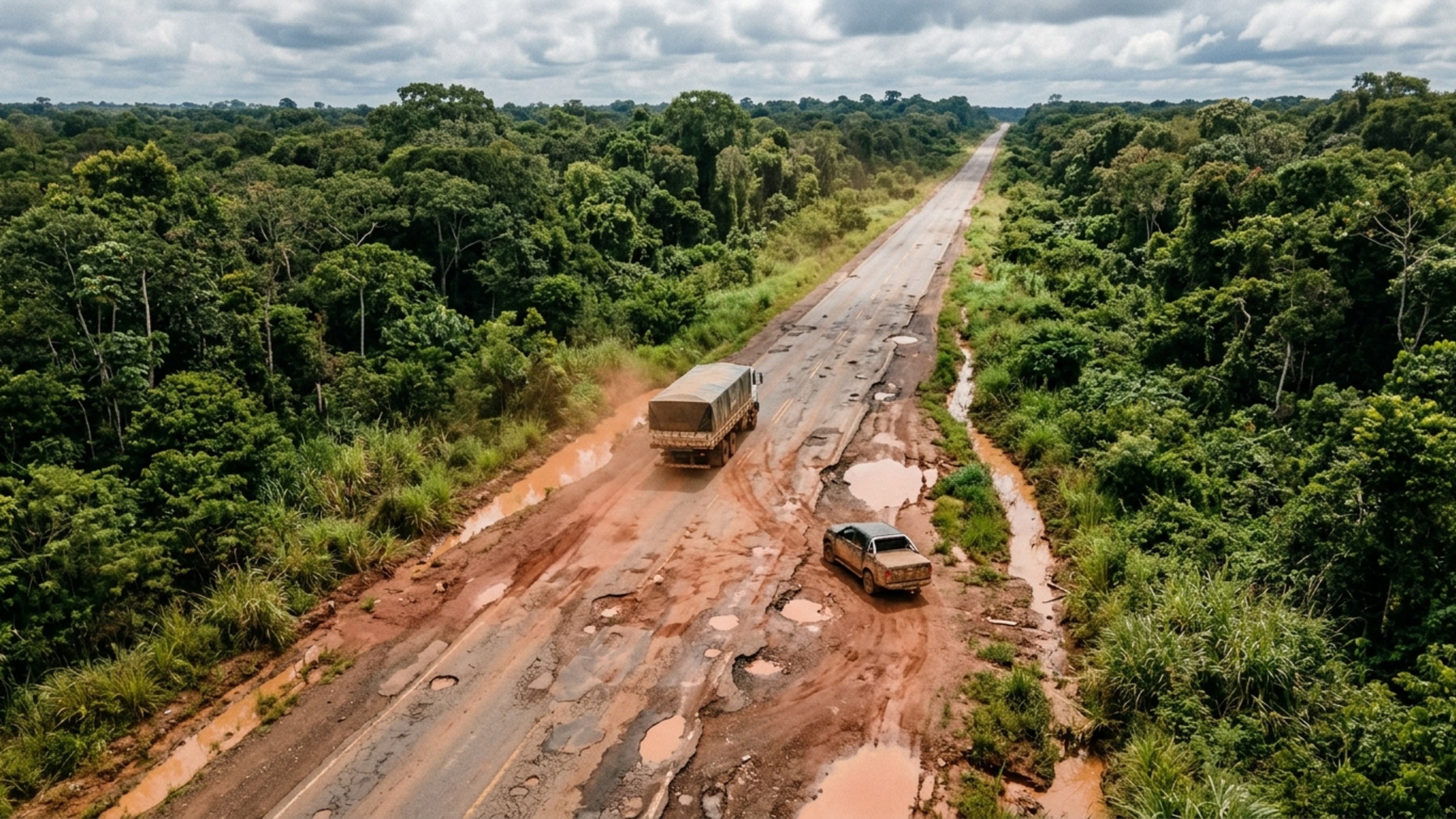 Uma das estradas mais desafiadoras da Amazônia terá mais de 339 km de intervenções distribuídas em quatro lotes de obras que somam R$ 1,45 bilhão