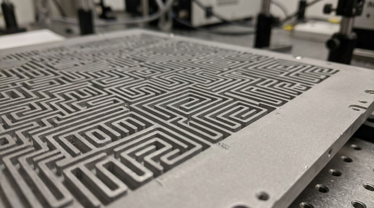Unidades labirínticas incorporadas à placa modificam a fase das ondas e permitem formar vórtices vibracionais