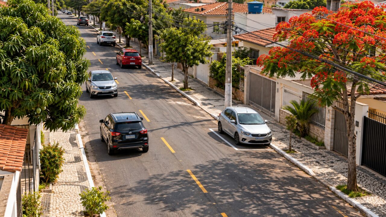 Motorista encontra uma vaga do outro lado da rua, estaciona de frente para os carros que vêm e descobre que estar dentro do espaço não elimina a infração