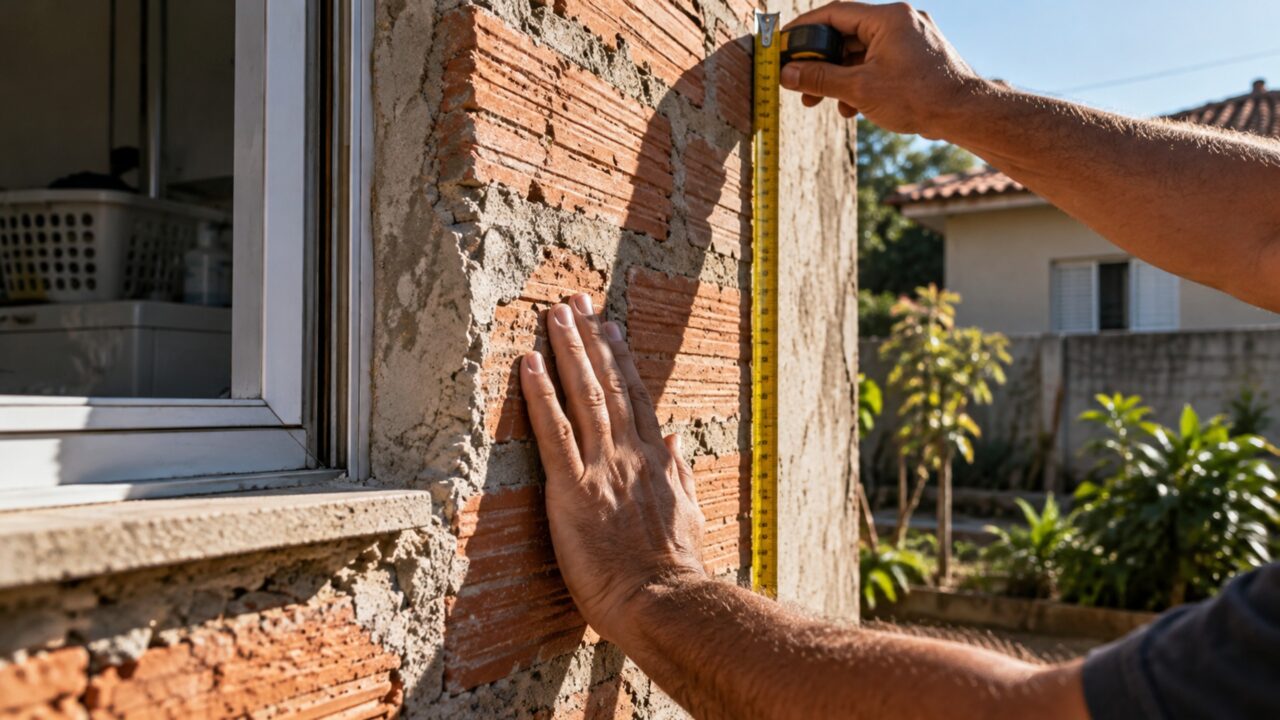 Vizinho aumenta o muro para ganhar privacidade e deixa a única janela de uma lavanderia diante de uma parede de tijolos
