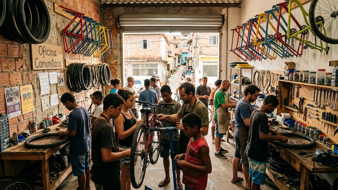 Morador começou recolhendo bicicletas abandonadas no bairro e anos depois já havia recuperado centenas delas para entregar a crianças que nunca tiveram uma