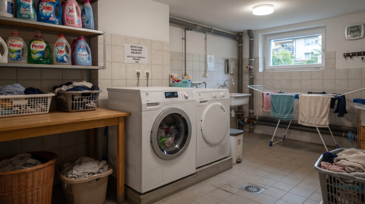 A multa por usar máquina de lavar no domingo em apartamento na Suíça e as regras de silêncio