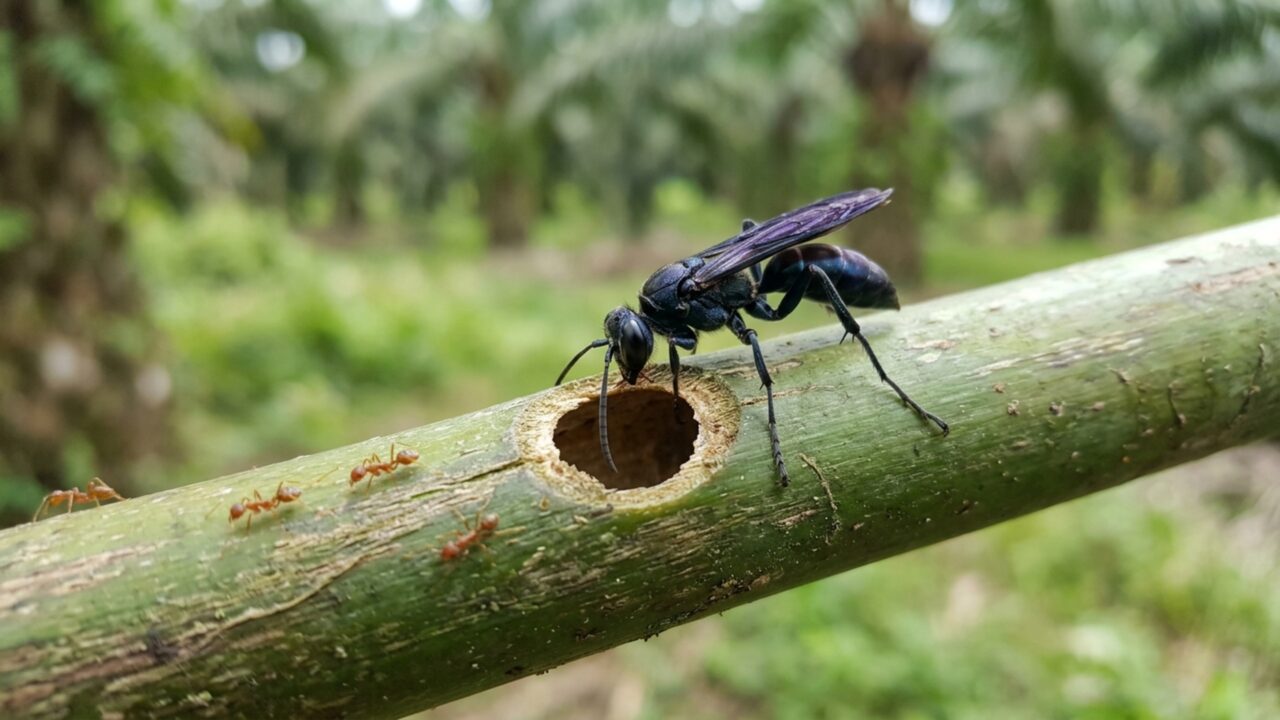 Árvores tropicais construíram abrigos para formigas defensoras, mas vespas predadoras começaram a ocupar parte dessas casas prontas