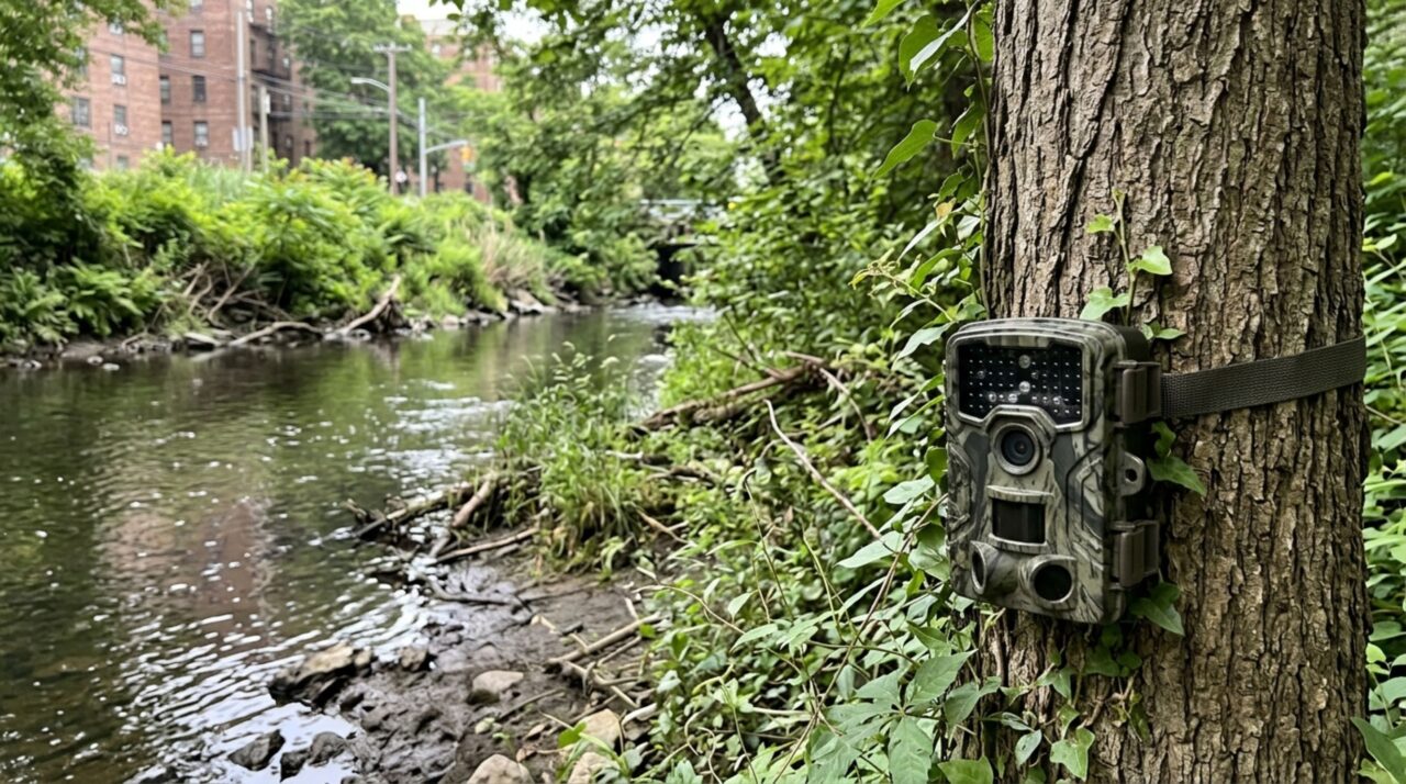 Câmera automática registrou a lontra durante o monitoramento da fauna realizado em parceria com o Bronx Zoo