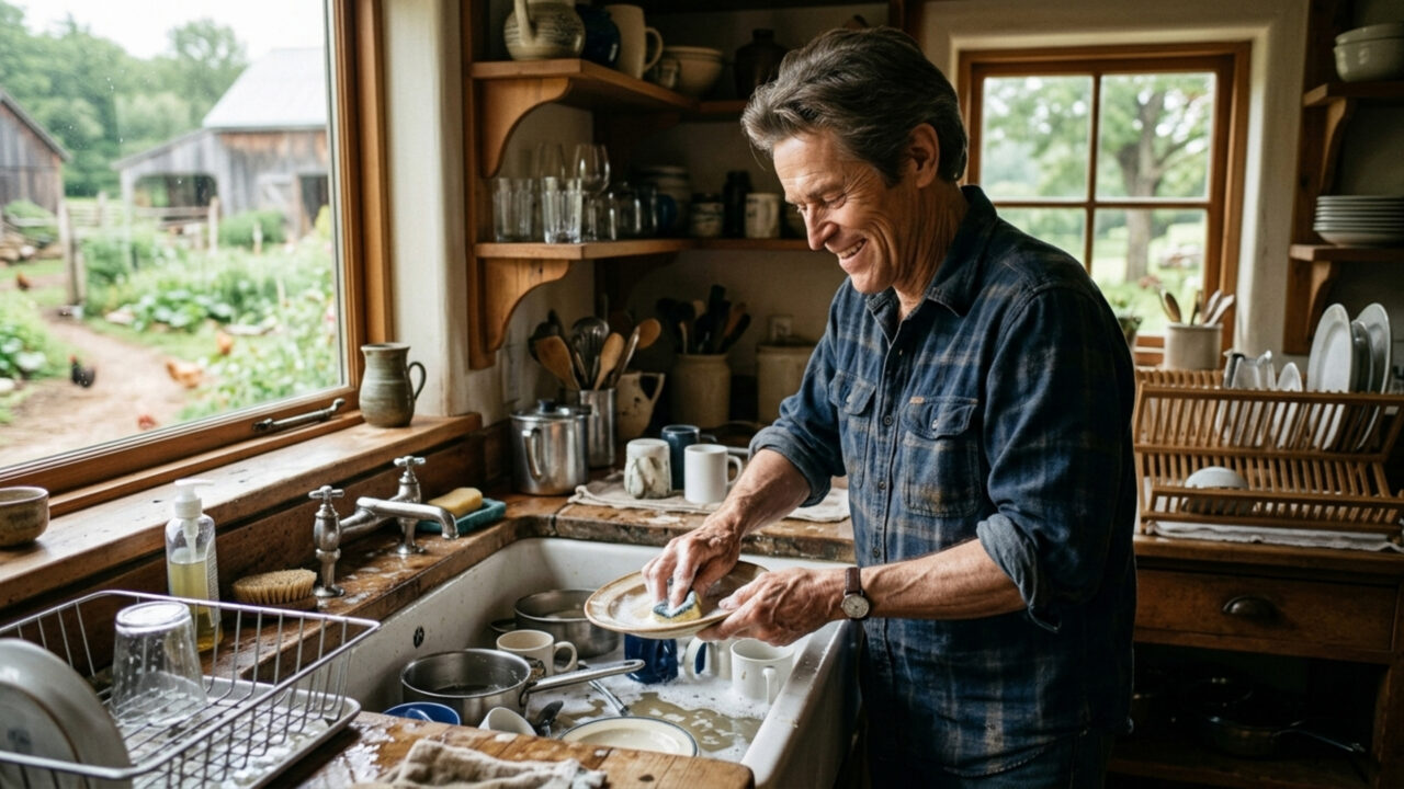 Willem Dafoe, 71 anos: “Nunca estou mais feliz do que lavando louça, limpando esterco de animais ou fazendo coisas simples”